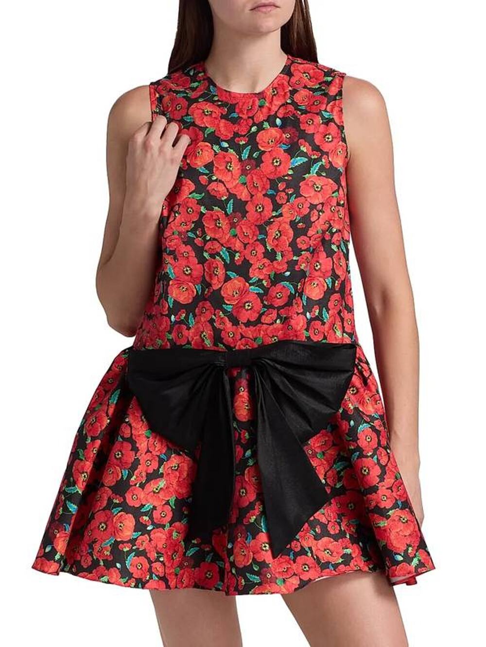 Kika Vargas Nellie Floral A-line Mini Dress in Red Poppy 2